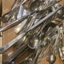 Antique Nickel Silver Flatware. 