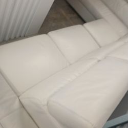 SECTIONAL GENUINE LEATHER RECLINER ELECTRIC WHITE COLOR.. DELIVERY SERVICE AVAILABLE 💥🚚💥