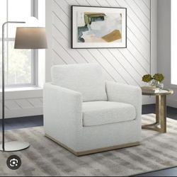 Teddy Fabric Swivel Accent Armchair