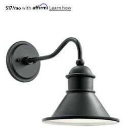 3 Kichler 12" High Outdoor Aluminum Wall Sconces Black $75 For 3