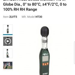 Extech Instruments Heat Stress WBGT Wet Bulb Globe Temperature Meter