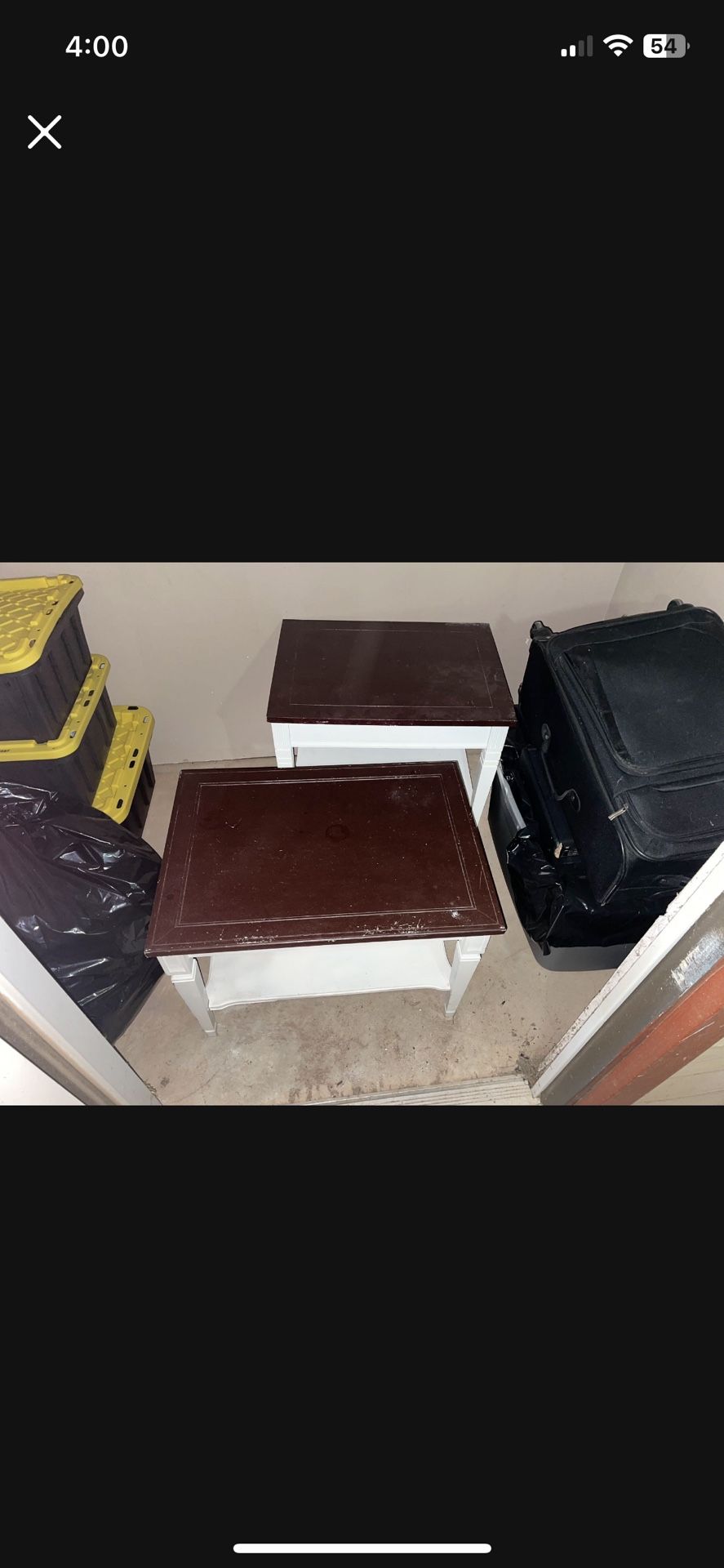 2 Used Real Wood Side Tables