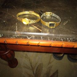 Two Vintage Women's Gold Tone Watches 