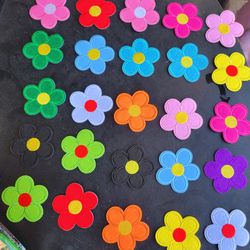 26 iron-on flower patches 