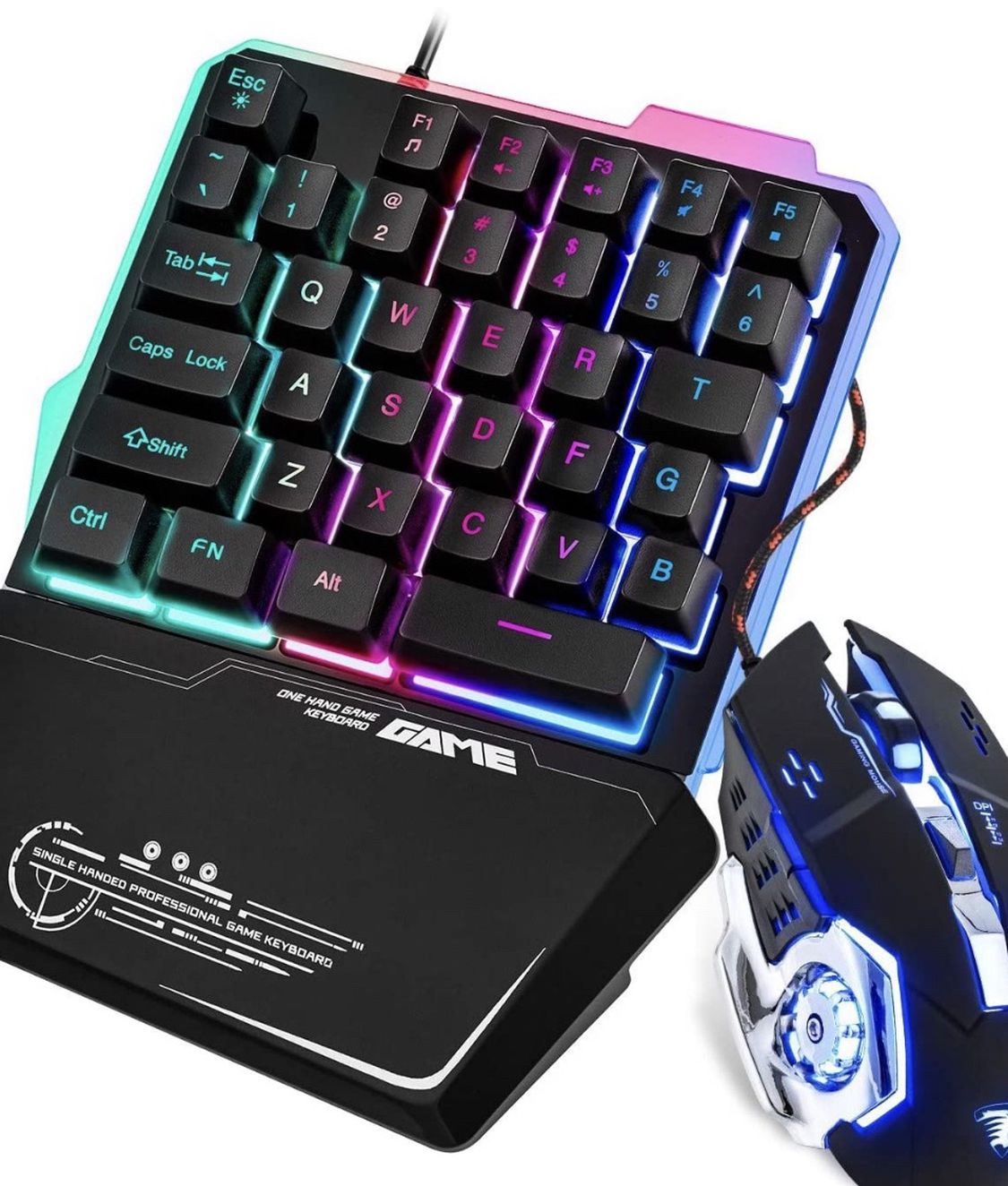 One Hand Gaming Keyboard And Mouse Combo