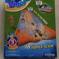 Bestway H2OGO! 18' Triple Water Slip N and Slide Kid's Pool Toys Outdoor SummerFirm $40