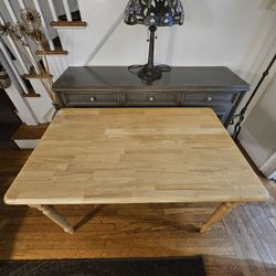 Solid Wood Rubberwood Kitchen Dining Table