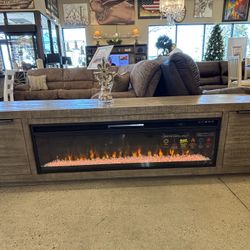 Beautiful Tv Stand W Electric Fireplace 