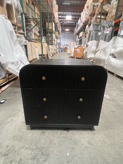 New  Black Solid Wood Bedside End Table Nightstand Dresser