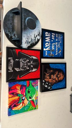 Star Wars wall shelf and pictures