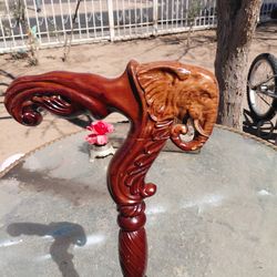 Hand Carved Elephant Cane