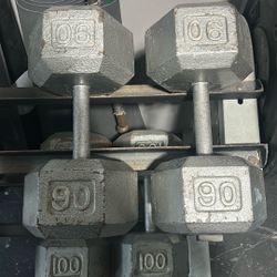 90lb Set Of Dumbbells 