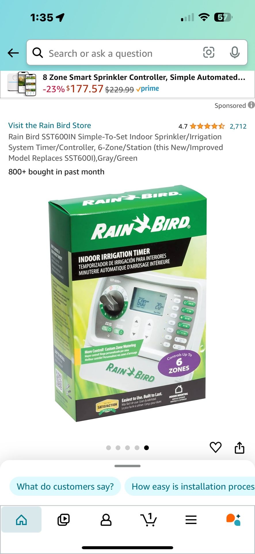 Rain Bird SST600IN Simple-To-Set Indoor Sprinkler/Irrigation System Timer/Controller, 6-Zone * $30/ea 7 Available