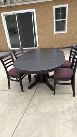 Wood dinner table with 4 chairs