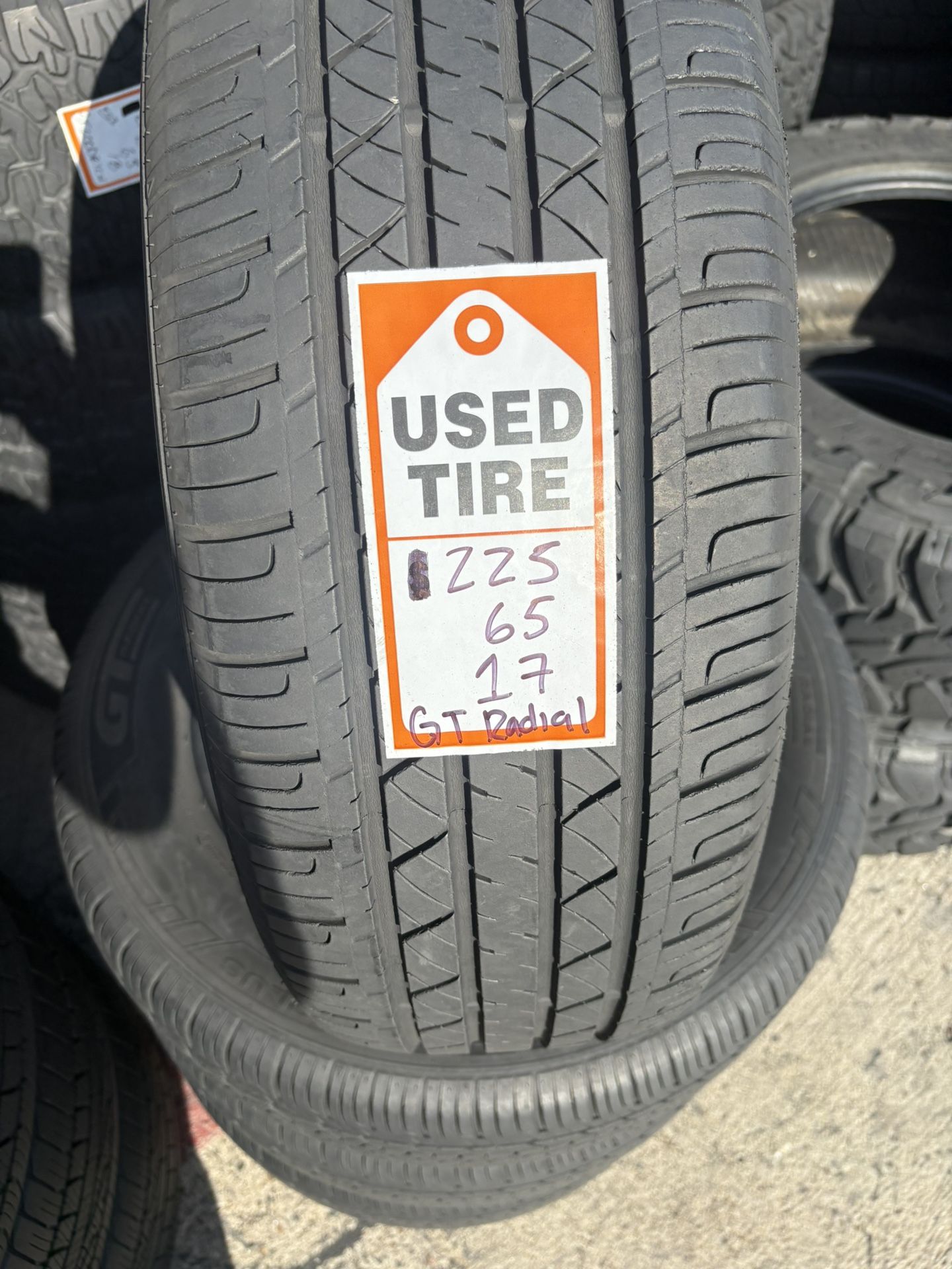 225-65-17 GT Radial Full Used Tire Set $200 Free Mounting And Balancing