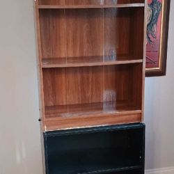 Two Small Bookshelves Brown & Black