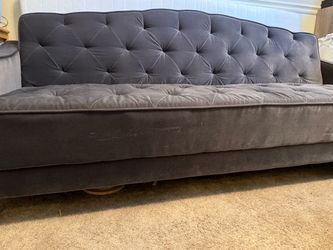 Gray Velvet Tufted Sofa