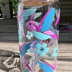 16oz Hummingbird GLASS cup