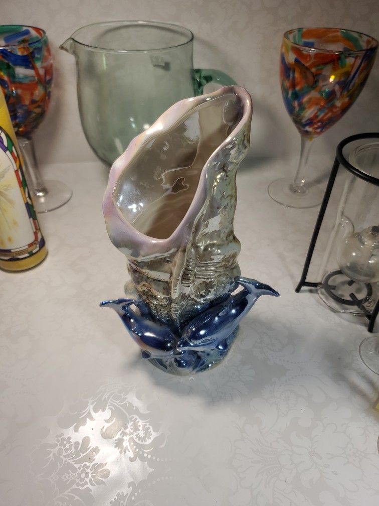 Antique Dolphins Vase