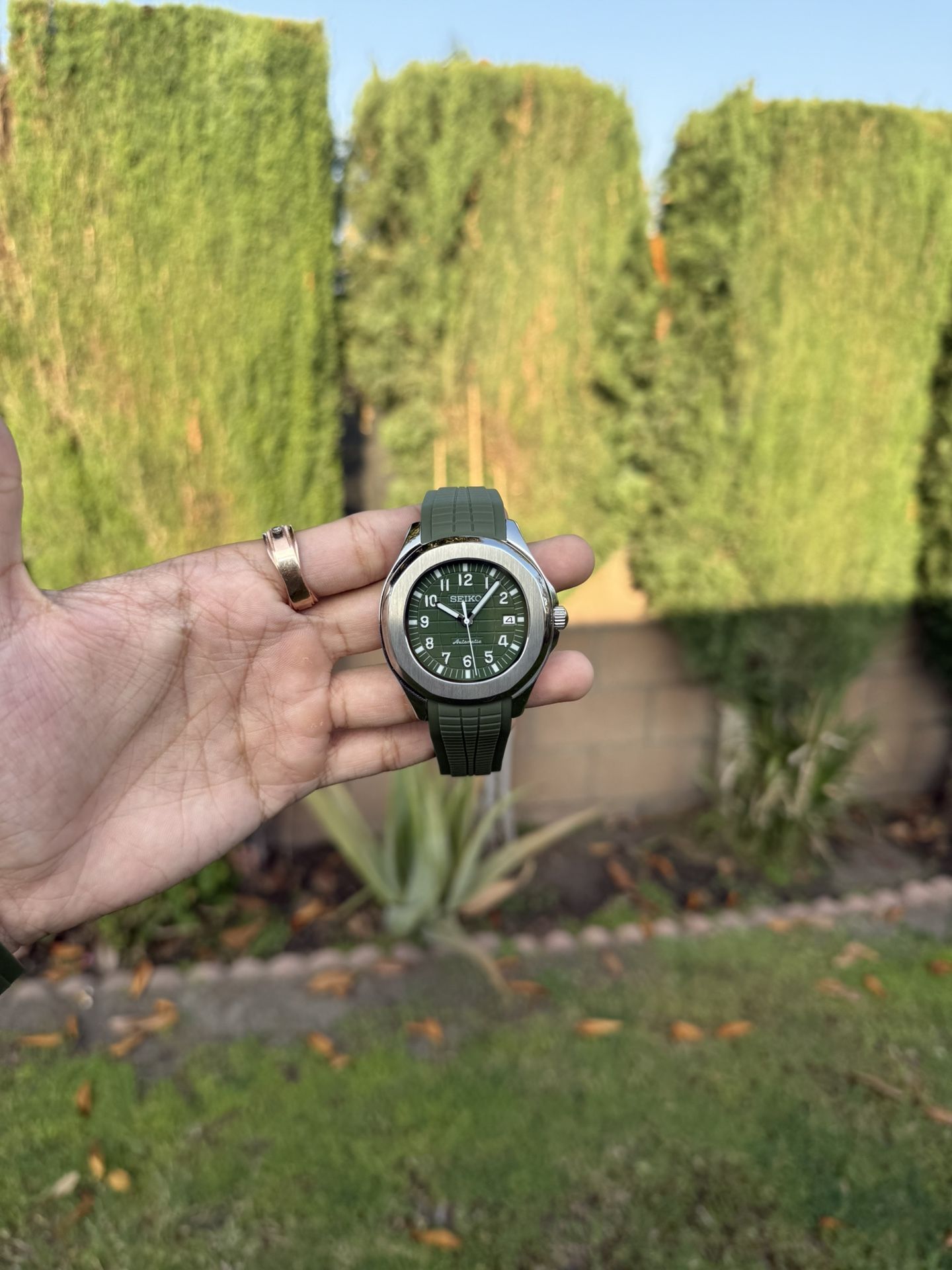 Green Nautilus Seiko Mod