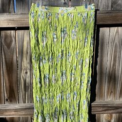 Westbound Crinkle Lime Green Floral Skirt 