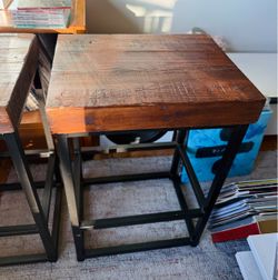 Premium Hard wood & steel Custom side tables