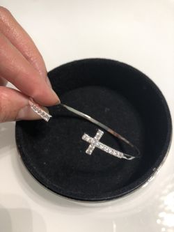 Beautiful gold plated cross bangle