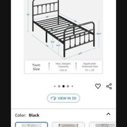Black Metal Twin Bed