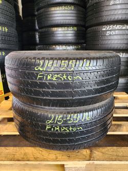 215 55R 16 FIRESTONE FT140 TIRES 2155516 USED TIRES (PAIR) MOUNT BALANCE INCLUDED