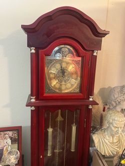 Grandfather Clock Cherry Wood Finish