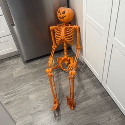 Life-Size Pumpkin Skeleton