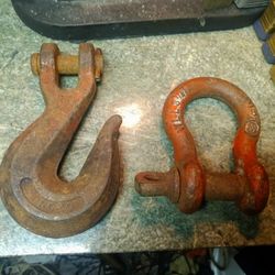 Vintage High test Tow Hook,Will 3 1/4 T Shackle 5/8 Round.