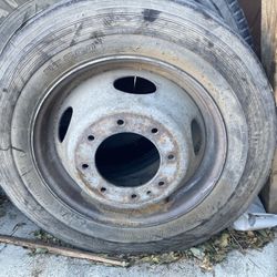 Tire Only One With Rim 8 Lugs 30% Thread Good For Spare Tire