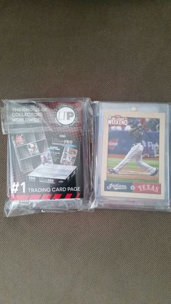 Baseball cards and 1 page of Sleeves
