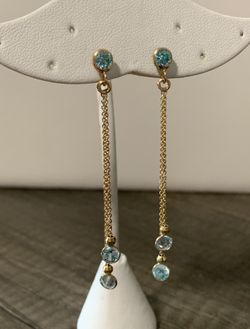 Aretes Largos Oro 14k