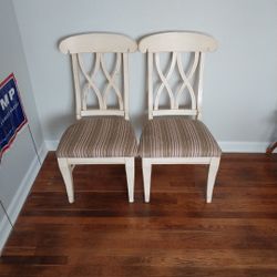 2 CHAIRS WHITE & UPHOLSTERED