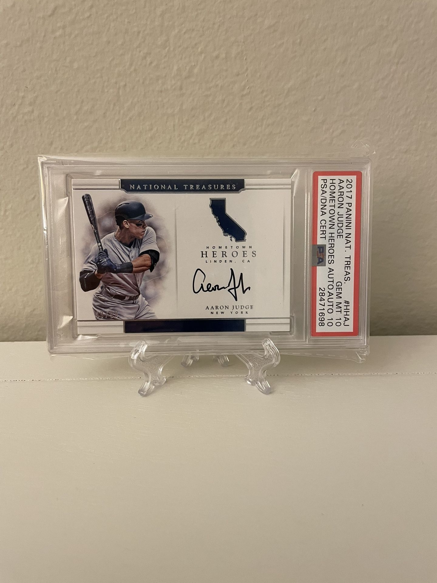 2017 Panini National Treasures Aaron Judge Hometown Heroes #HH-AJ Auto