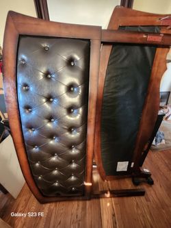 Headboard and Footboard. Leather & Wood