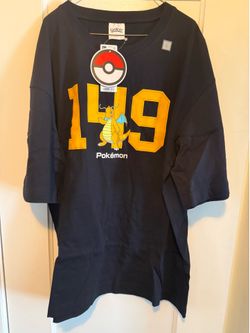 Pokemon x GU Japanese collaboration Dragonite 149 Navy color shirt size Large new with tags