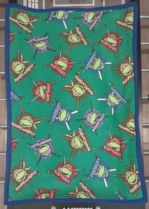 Retro TMNT Ninja Turtle's Small Fleece Blanket-41"X 28"-Great Condition