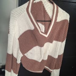 V Neck Cropped Sweater 