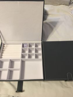 Jewelry box 11.4 in by 10.2 in by 2.4 in