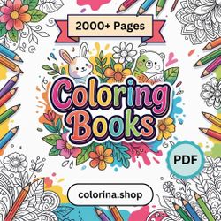 Coloring Books Mega Bundle 2000+ Pages