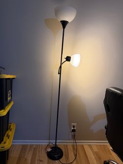 Black Floor Lamp with Reading Light