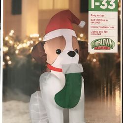 Puppy Dog Blow Up Christmas Decoration