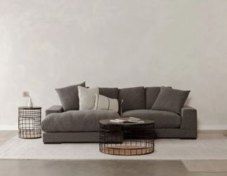 Gray Cloud Sectional With Reversible chaise orientation