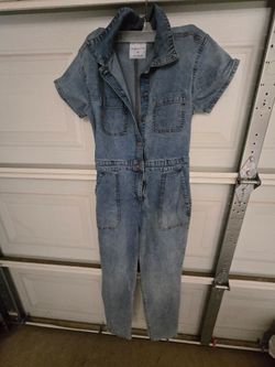 Celebrity Pink Denim Jumpsuit Short Sleeve
