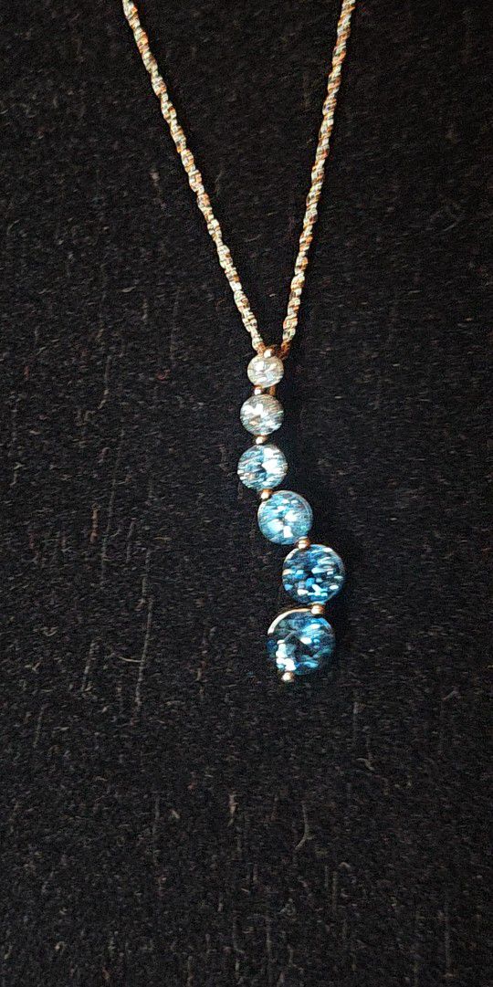 10k Gold Sapphire Necklace Mother Day sale