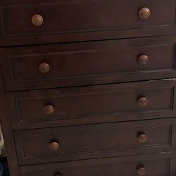 5 Drawer Wood Dresser For Sale 