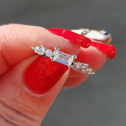 Rectangular Danity Cz Ring... S6